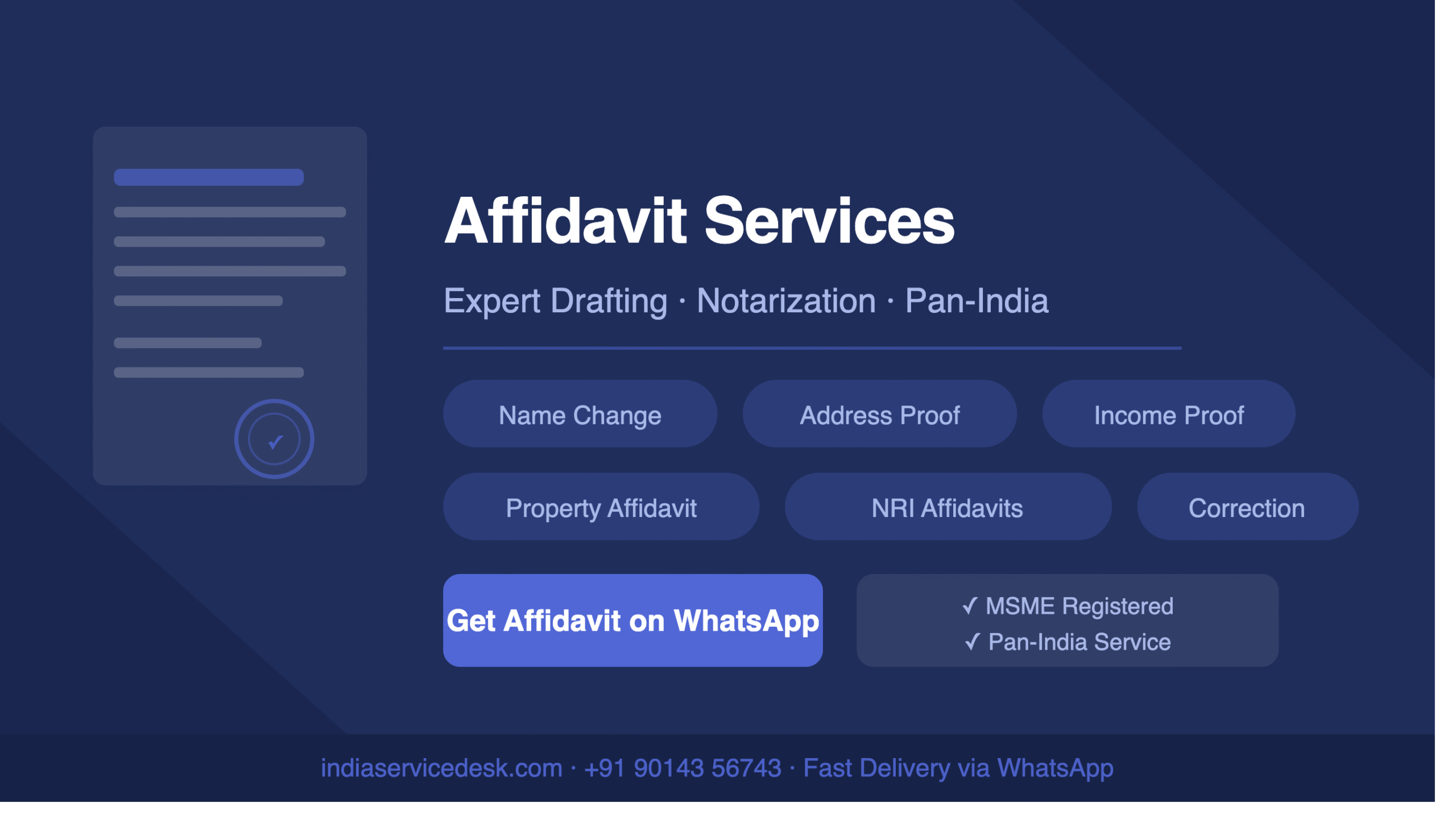 Affidavit services in India – expert drafting and notarization by India Service Desk